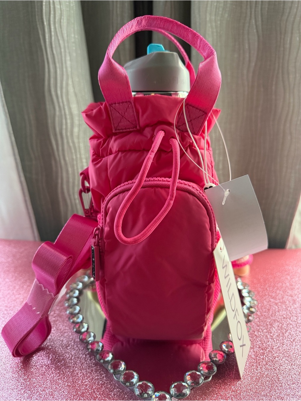 Wildfox water bottle Crossbody with Front Zip Pocket (waterB not inc)
